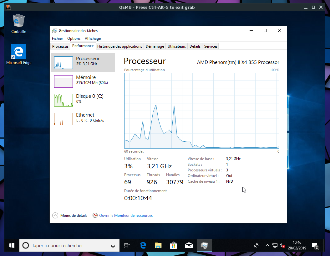 Windows10 on Qemu+NVMM